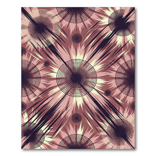 Radial Pink Burst Starburst Rug