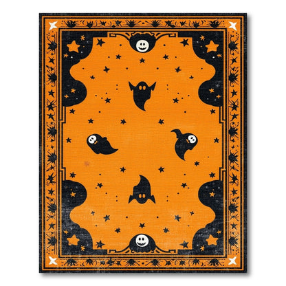 Orange Halloween Ghost Area Rug