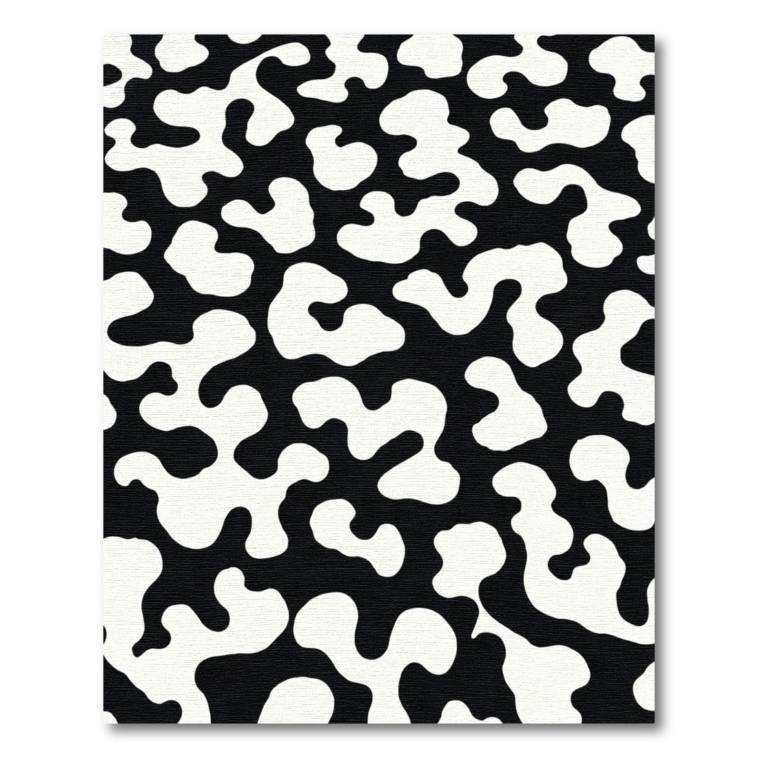 Black White Organic Blob Rug