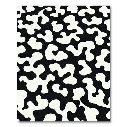 Black White Organic Blob Rug