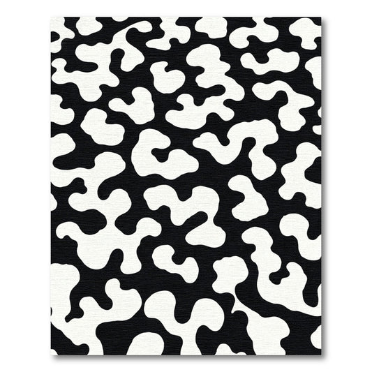 Black White Organic Blob Rug