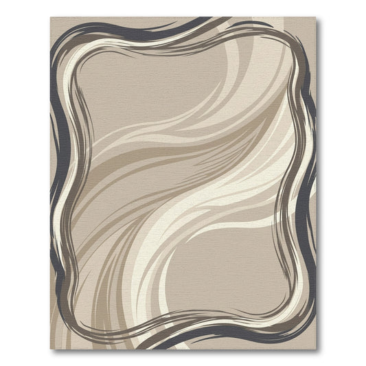 Abstract Area Beige and Neutral Beige Abstract Flow Area Rug