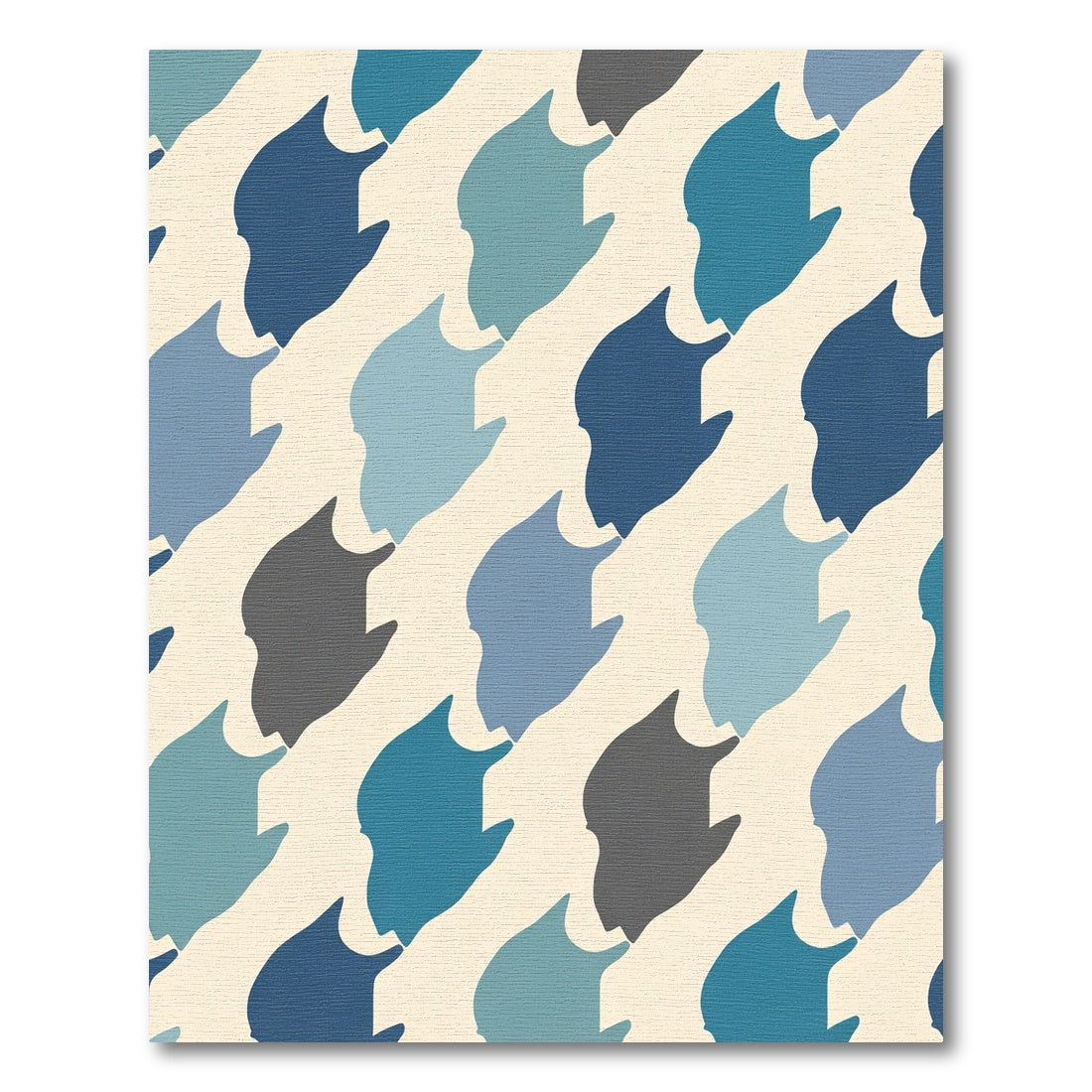 Blue Gray Houndstooth Geometric Repeating Rug