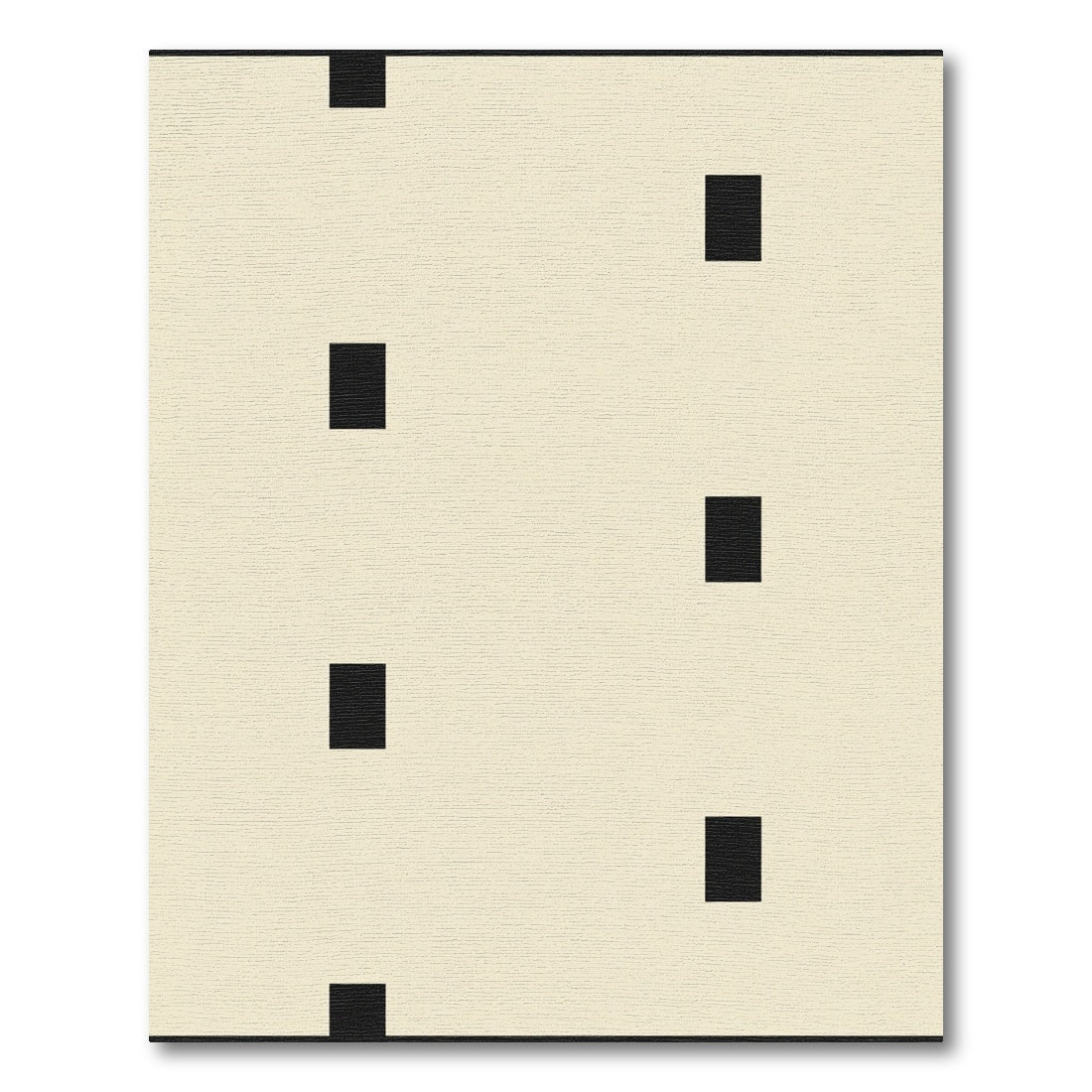 Minimalist Rectangles Cream And Black Rug