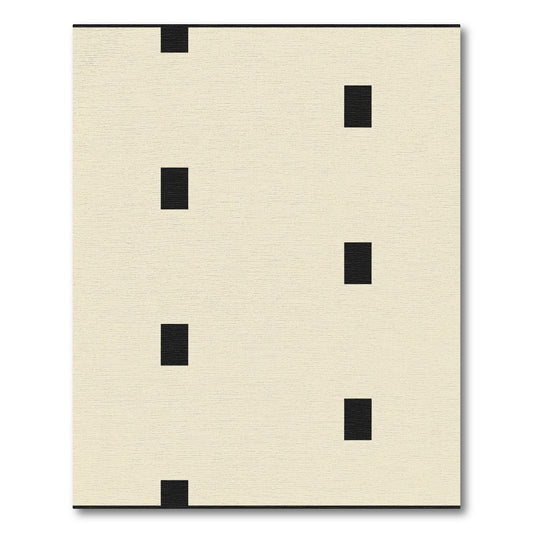 Minimalist Rectangles Cream And Black Rug