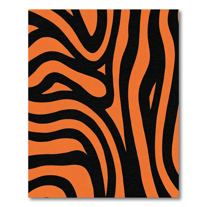 Bold Orange Black Stripe Rug