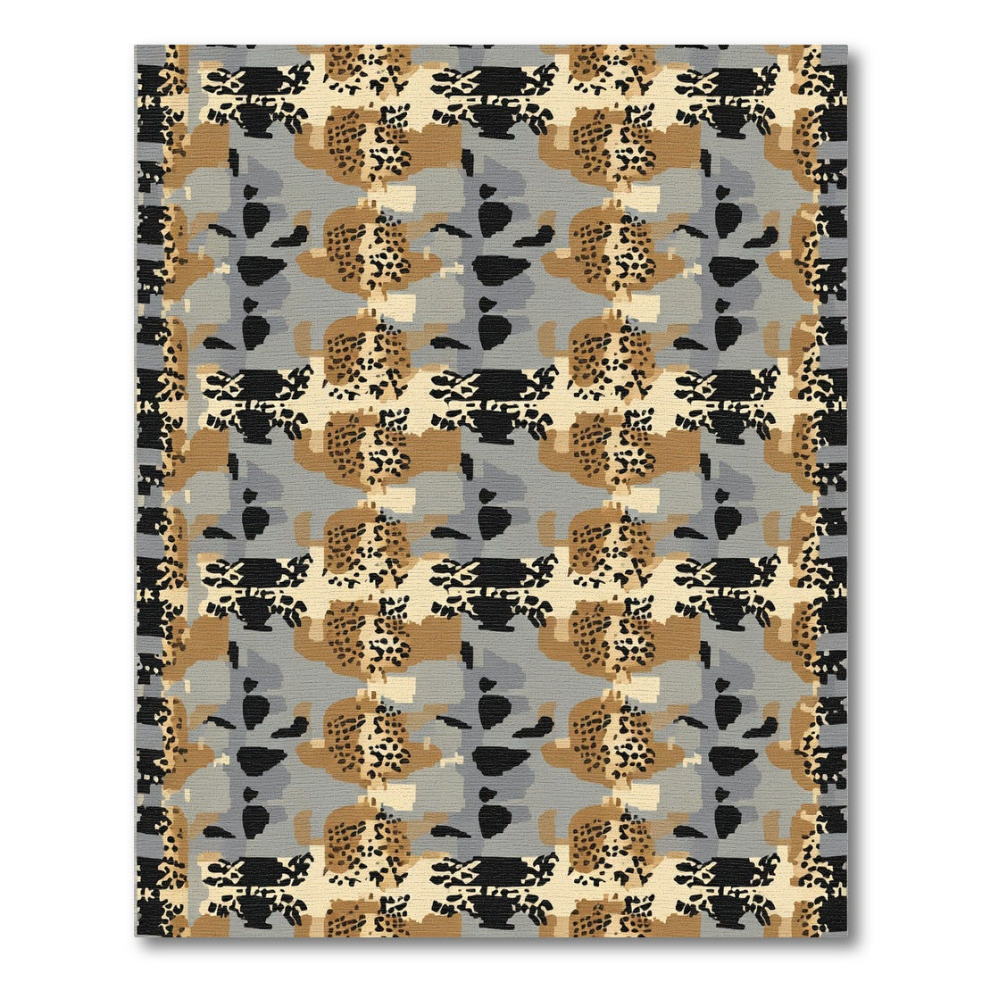 Abstract Leopard Patchwork Camouflage Rug