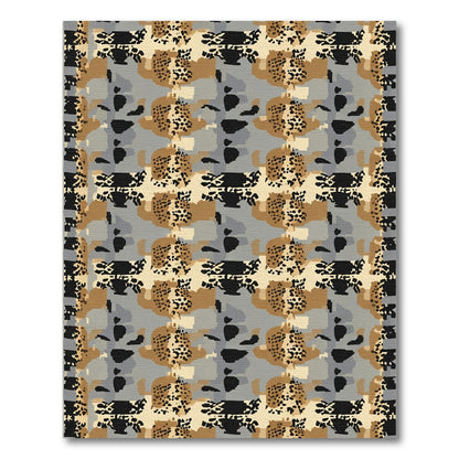 Abstract Leopard Patchwork Camouflage Rug