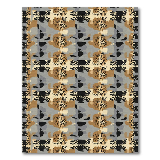Abstract Leopard Patchwork Camouflage Rug