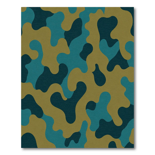 Earthy Camouflage Abstract Shapes Rug