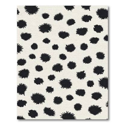 Black Spiky Irregular Spots Rug