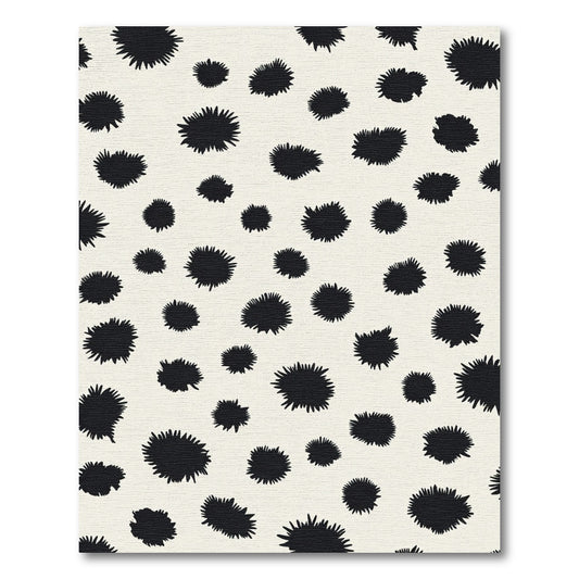 Black Spiky Irregular Spots Rug