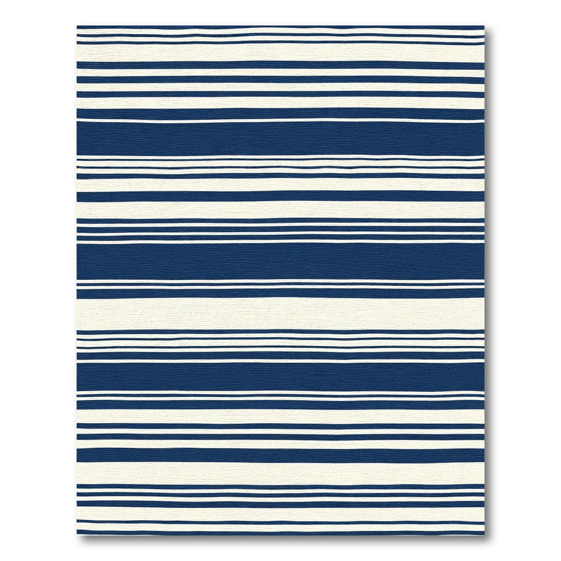 Navy Cream Striped Horizontal Rug