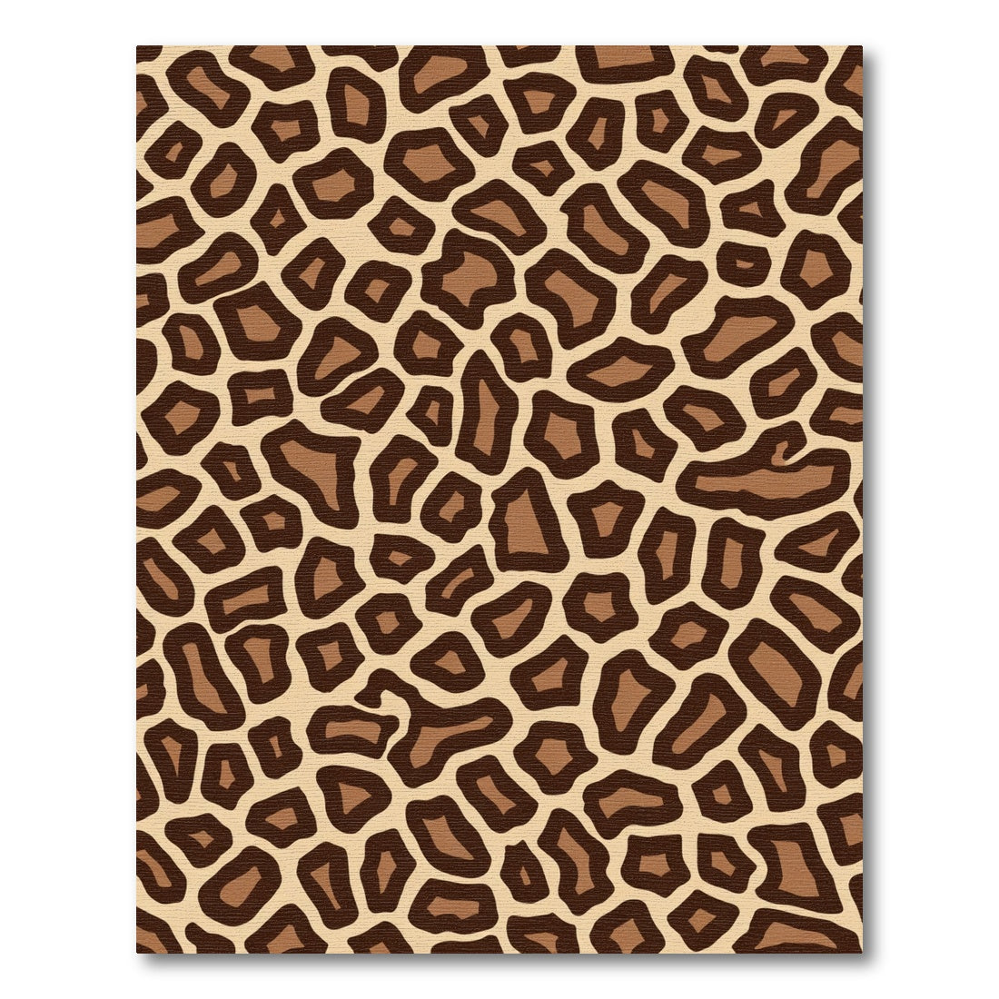 Brown Beige Animal Print Patches Rug