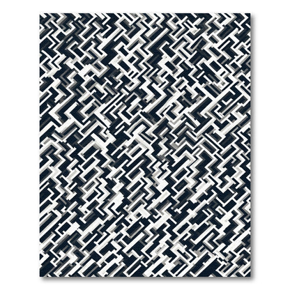 Monochromatic Interlocking Geometric Labyrinth Rug