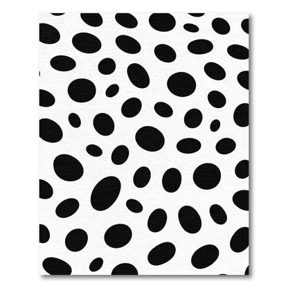 Black White Scattered Ovals Rug