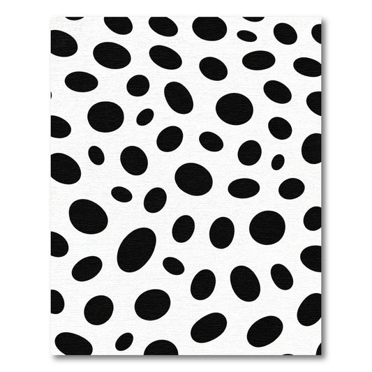 Black White Scattered Ovals Rug