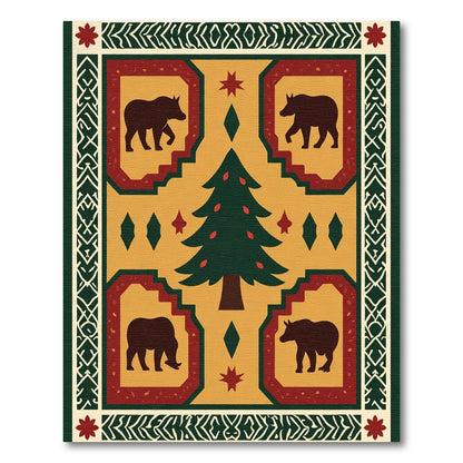 Woodland Bear and Tree Folklore Rug