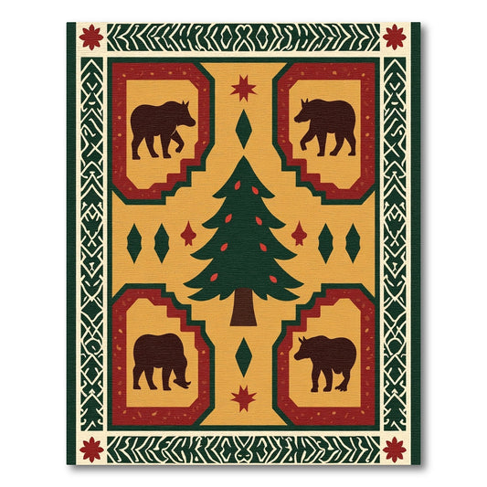 Woodland Bear and Tree Folklore Rug