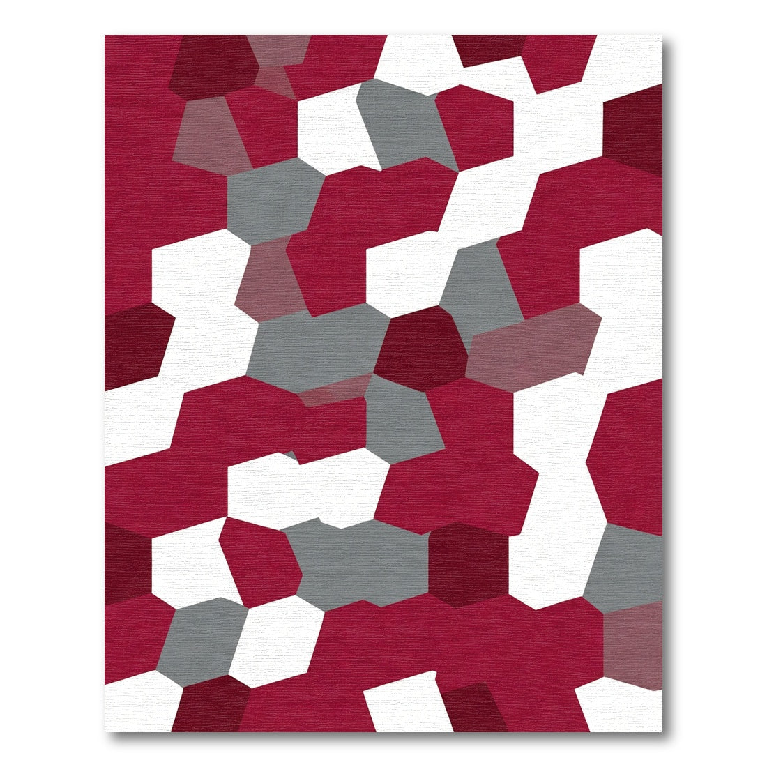 Crimson Gray White Tessellation Rug