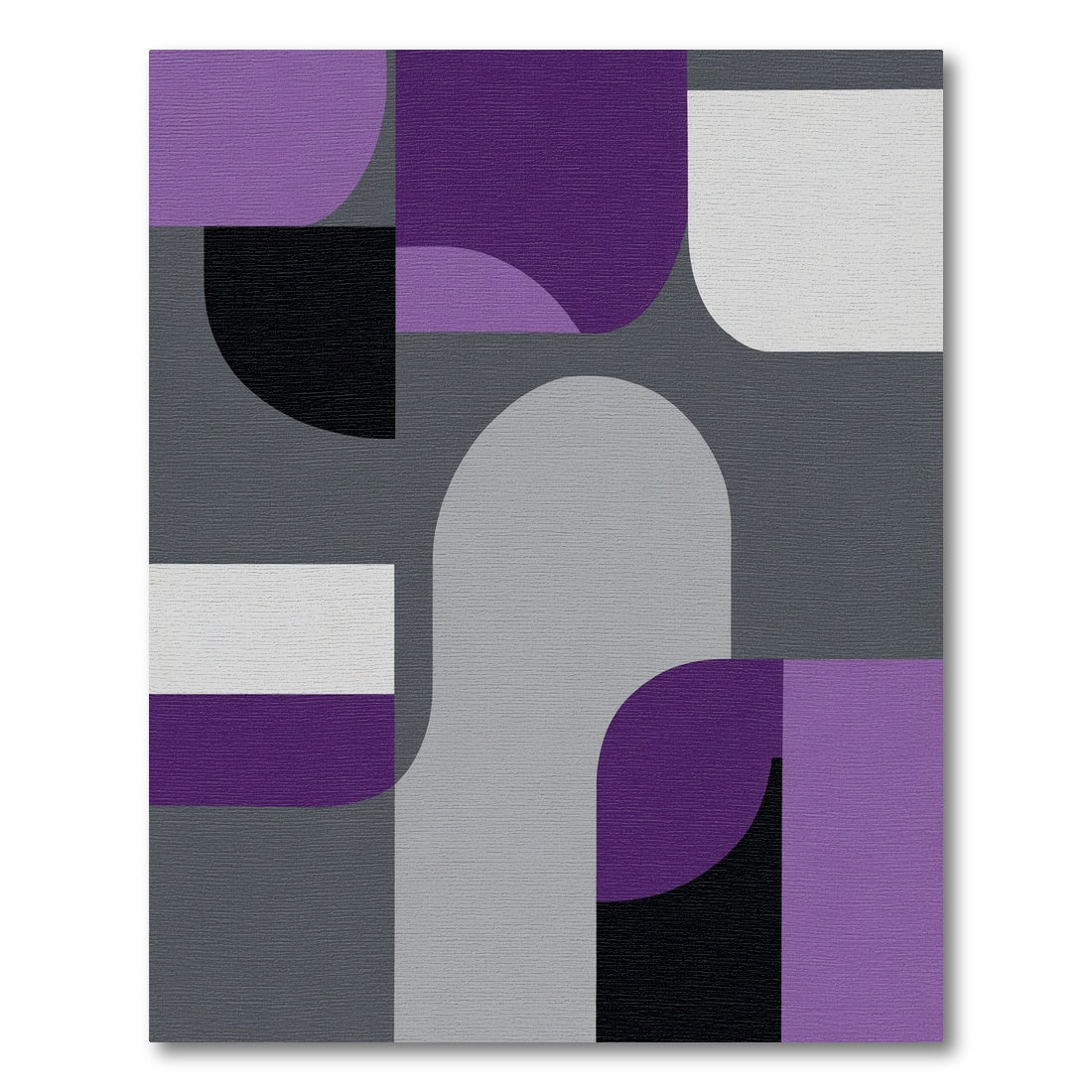 Modern Purple Geometric Arc Rug