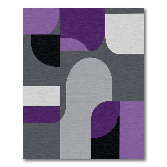 Modern Purple Geometric Arc Rug