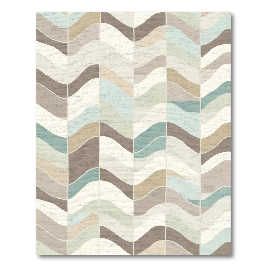 Earthy Soft Wave Geometric Blanket Rug