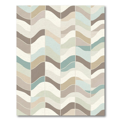 Earthy Soft Wave Geometric Blanket Rug