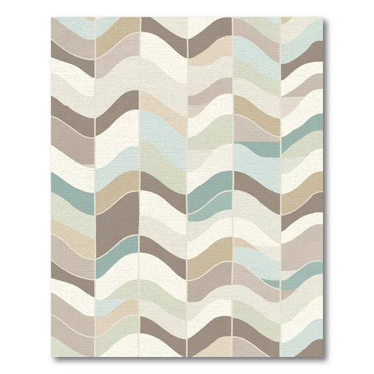 Earthy Soft Wave Geometric Blanket Rug