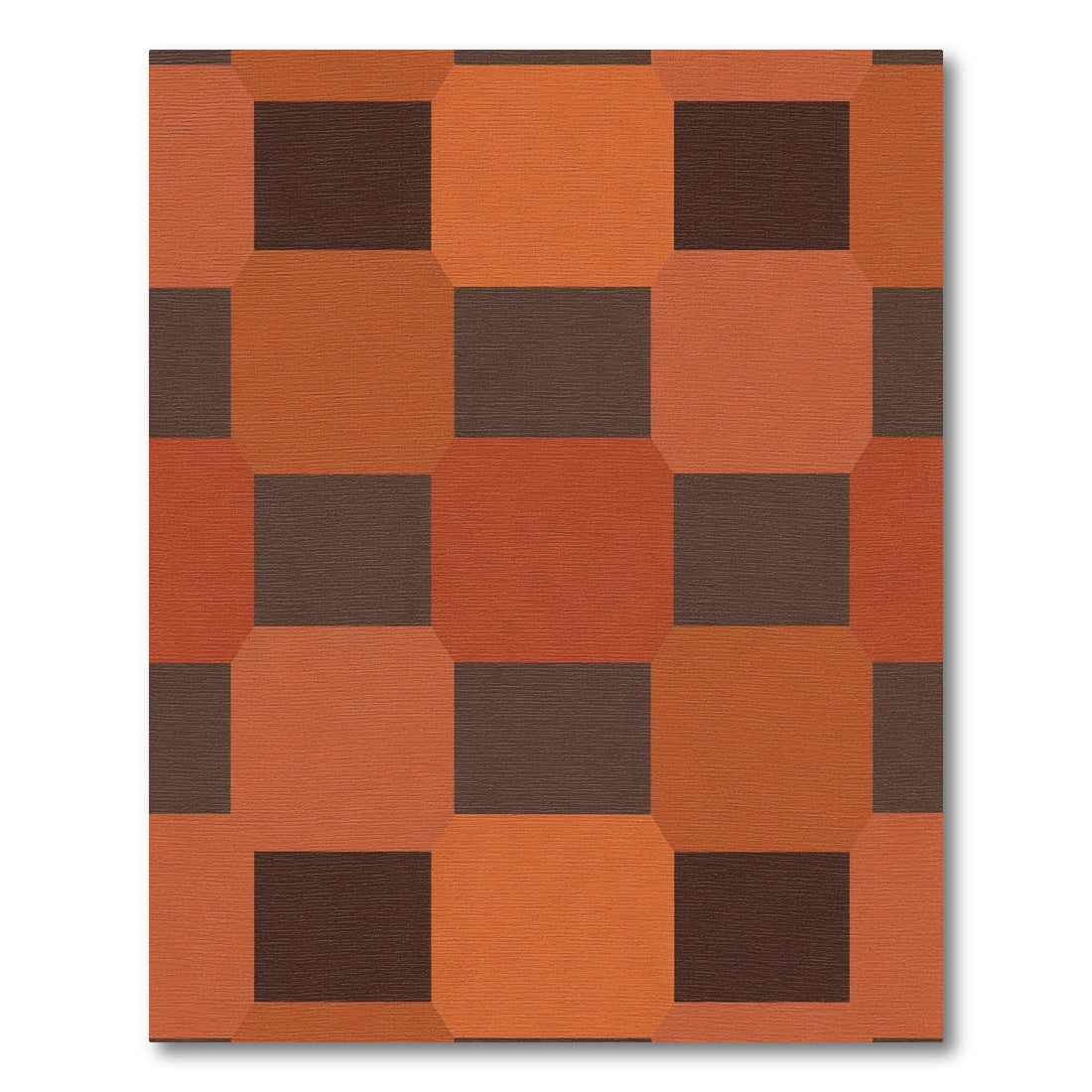 Terracotta Amber Octagon Checker Rug