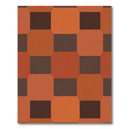 Terracotta Amber Octagon Checker Rug