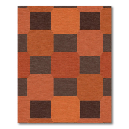 Terracotta Amber Octagon Checker Rug