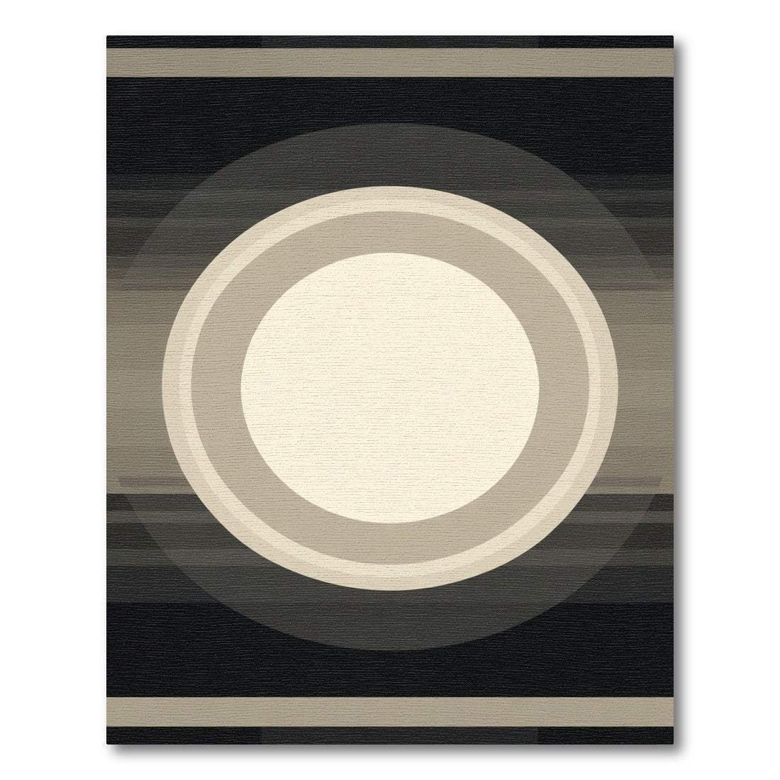 Subtle Cream Sun Abstract Circles Rug