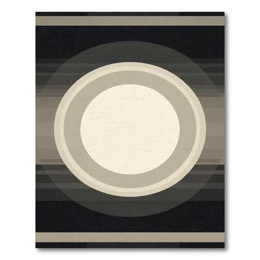 Subtle Cream Sun Abstract Circles Rug