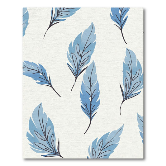 Sky Blue Feather Pattern Art Rug