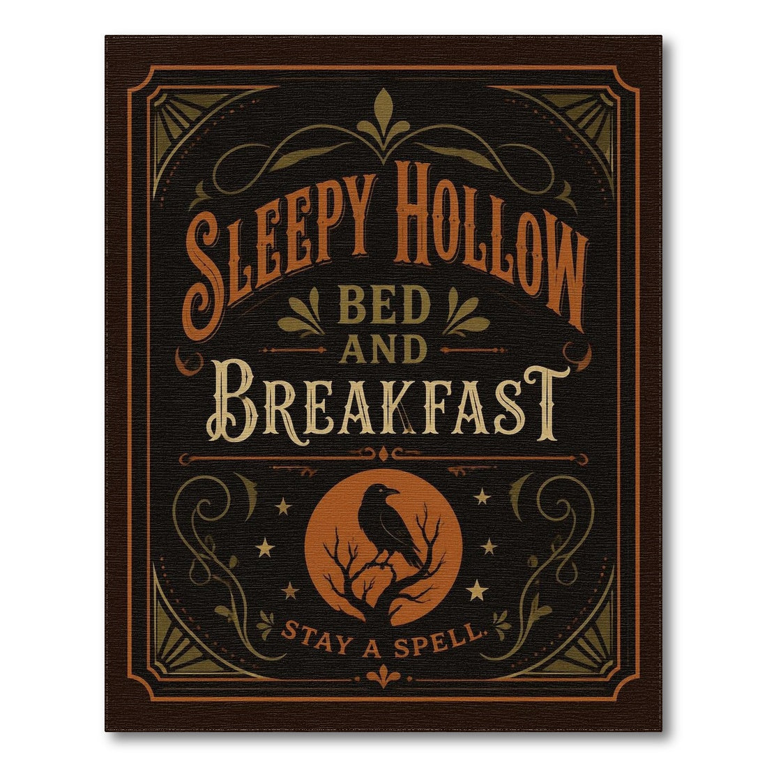 Sleepy Hollow Raven Vintage Rug