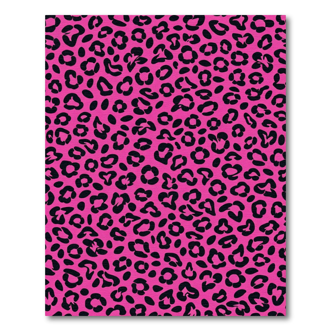 Vibrant Pink Black Leopard Spots Rug