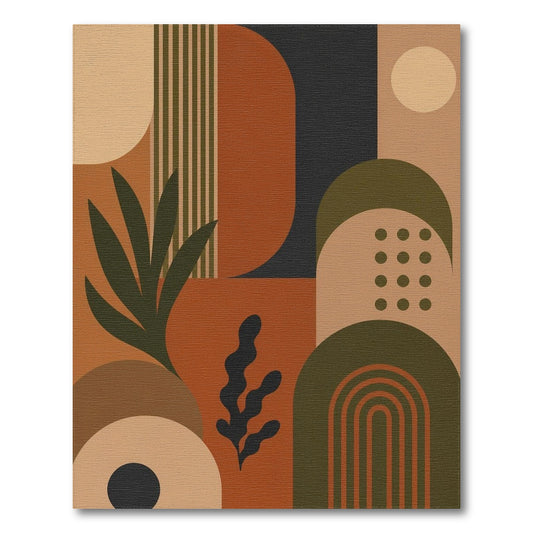 Brown and Tan Geometric Modern Brown Area Rug