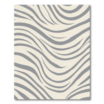 Cream Gray Abstract Swirl Rug