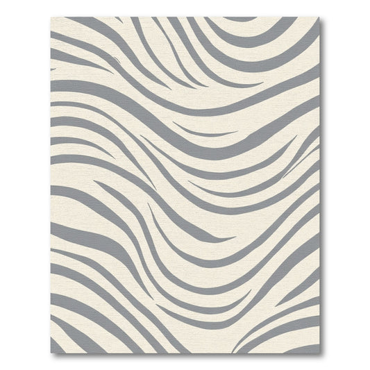 Cream Gray Abstract Swirl Rug