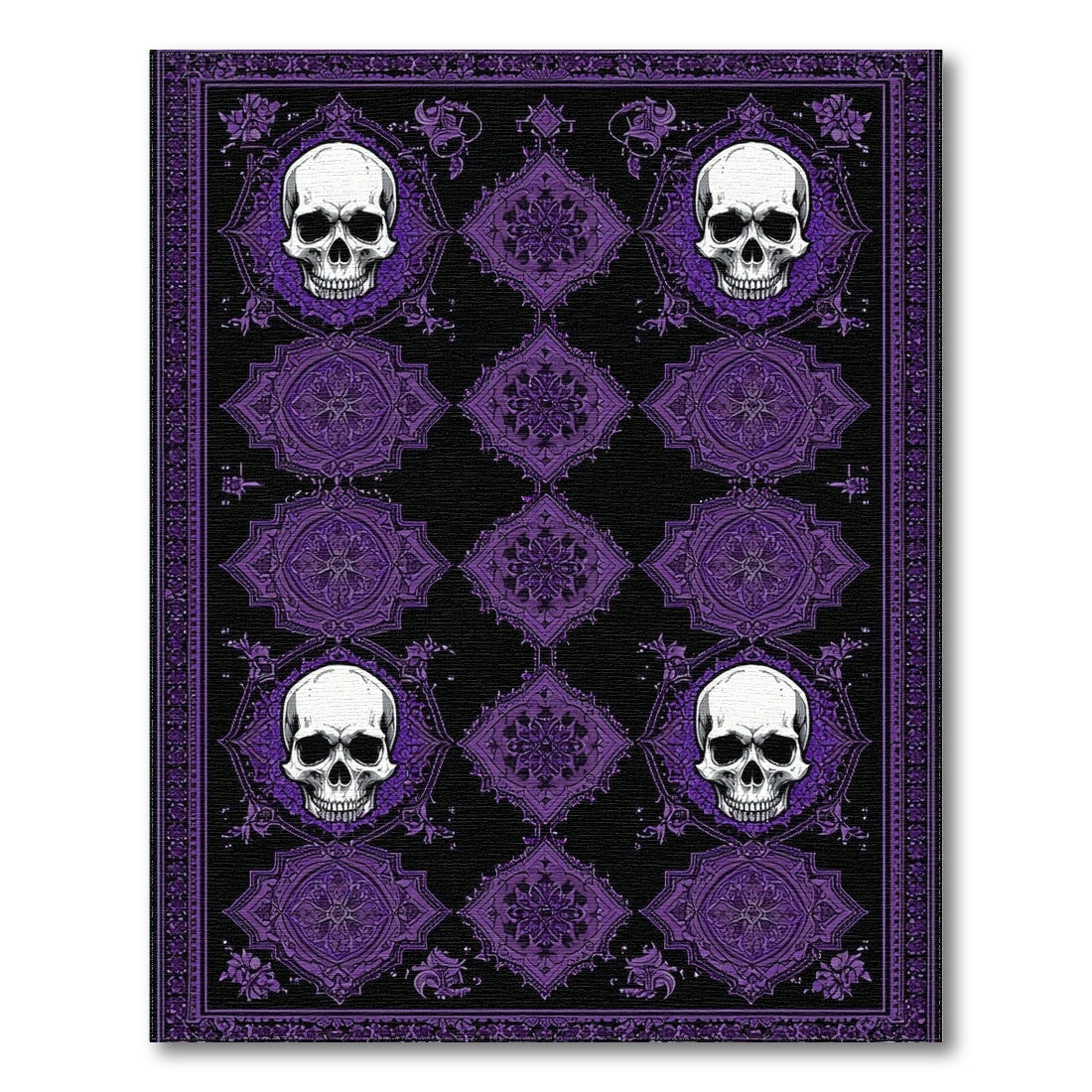 Purple Skull Mandala Area Rug
