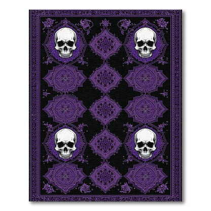 Purple Skull Mandala Area Rug