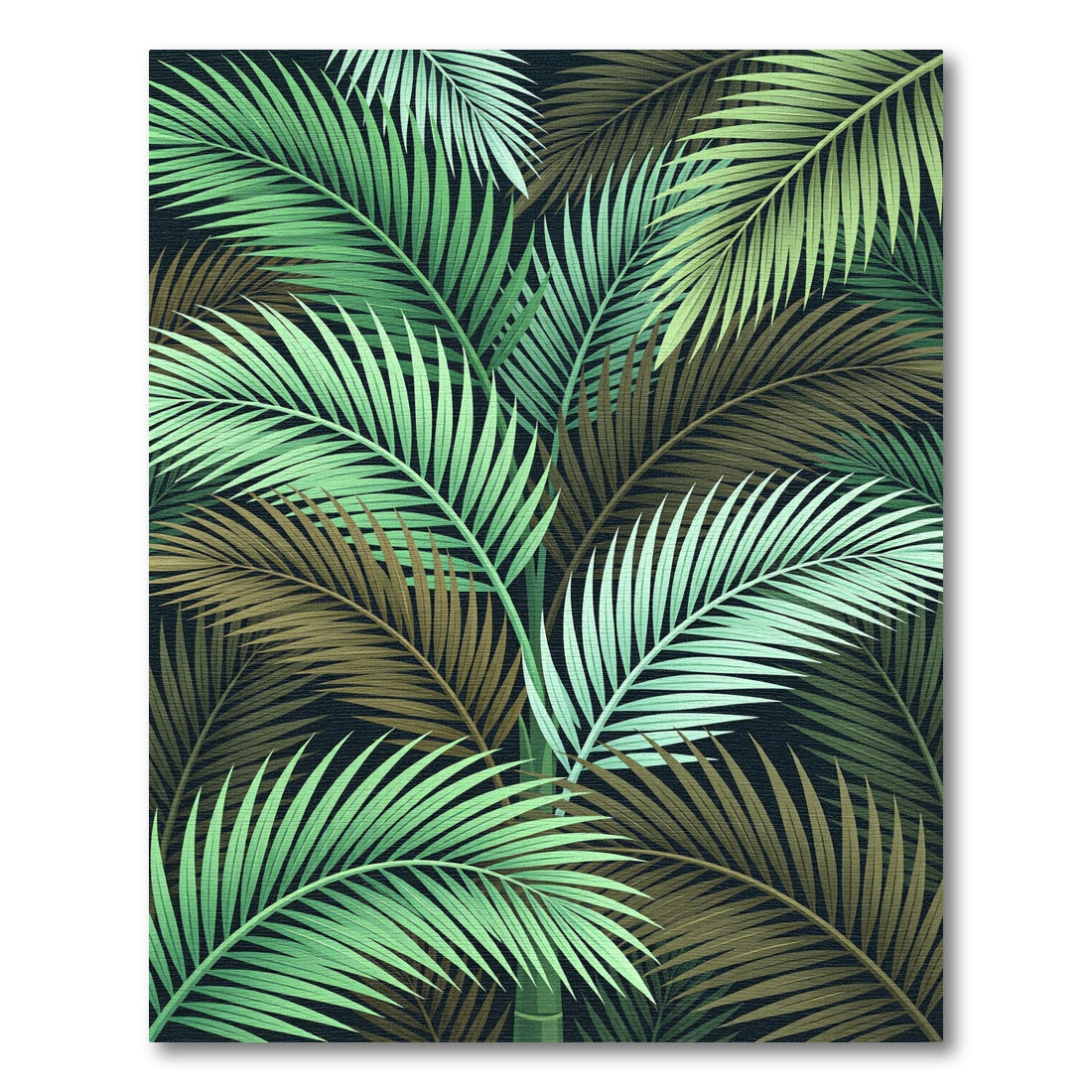Vibrant Emerald Palm Leaf Foliage Rug