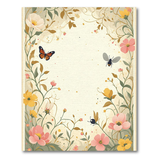 Whimsical Blossom Bee Butterfly Garden Rug