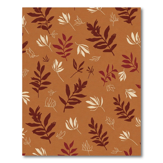 Earthy Autumn Leaf Silhouette Arrangement Rug