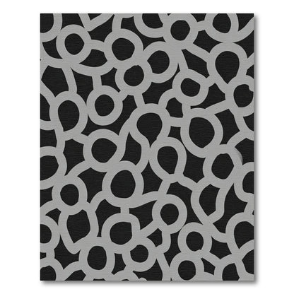 Light Gray Abstract Circles Organic Texture Rug
