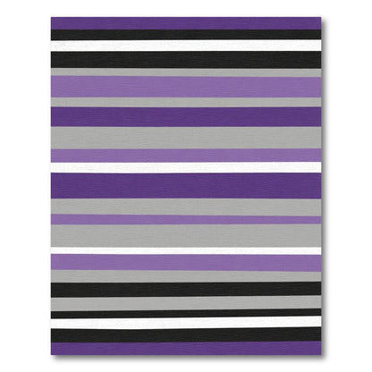 Purple Lavender Gray Black Stripe Rug