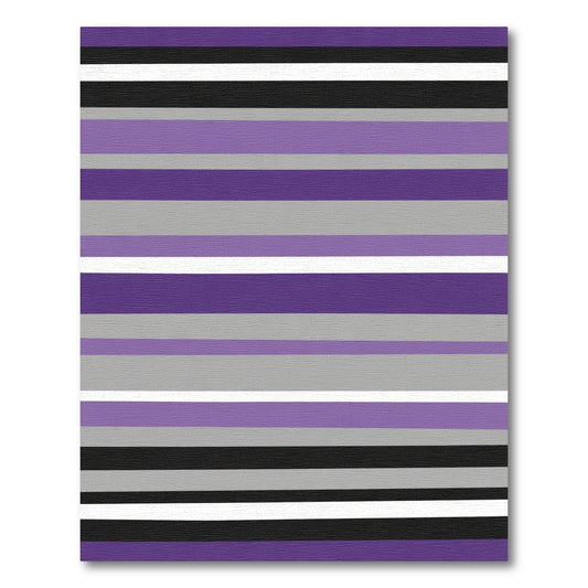 Purple Lavender Gray Black Stripe Rug