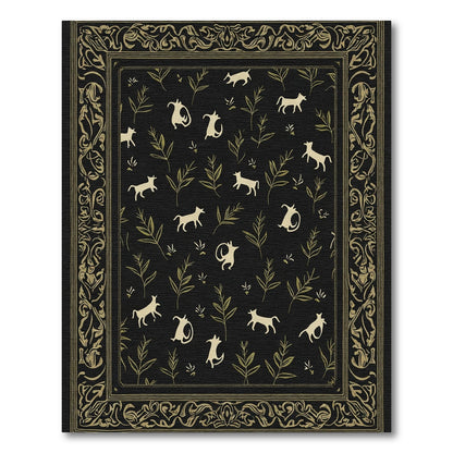 Cream Animals with Foliage Border Rug