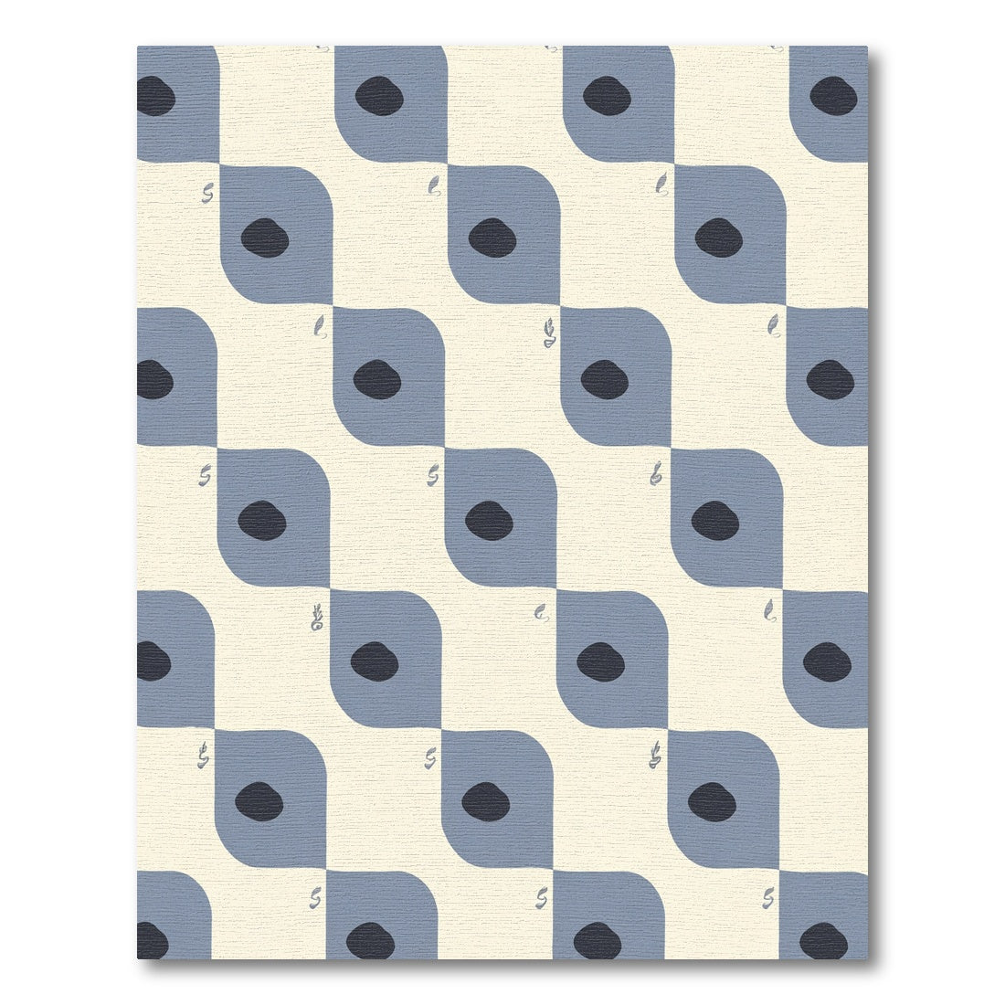 Navy Dot Square Tile Rug